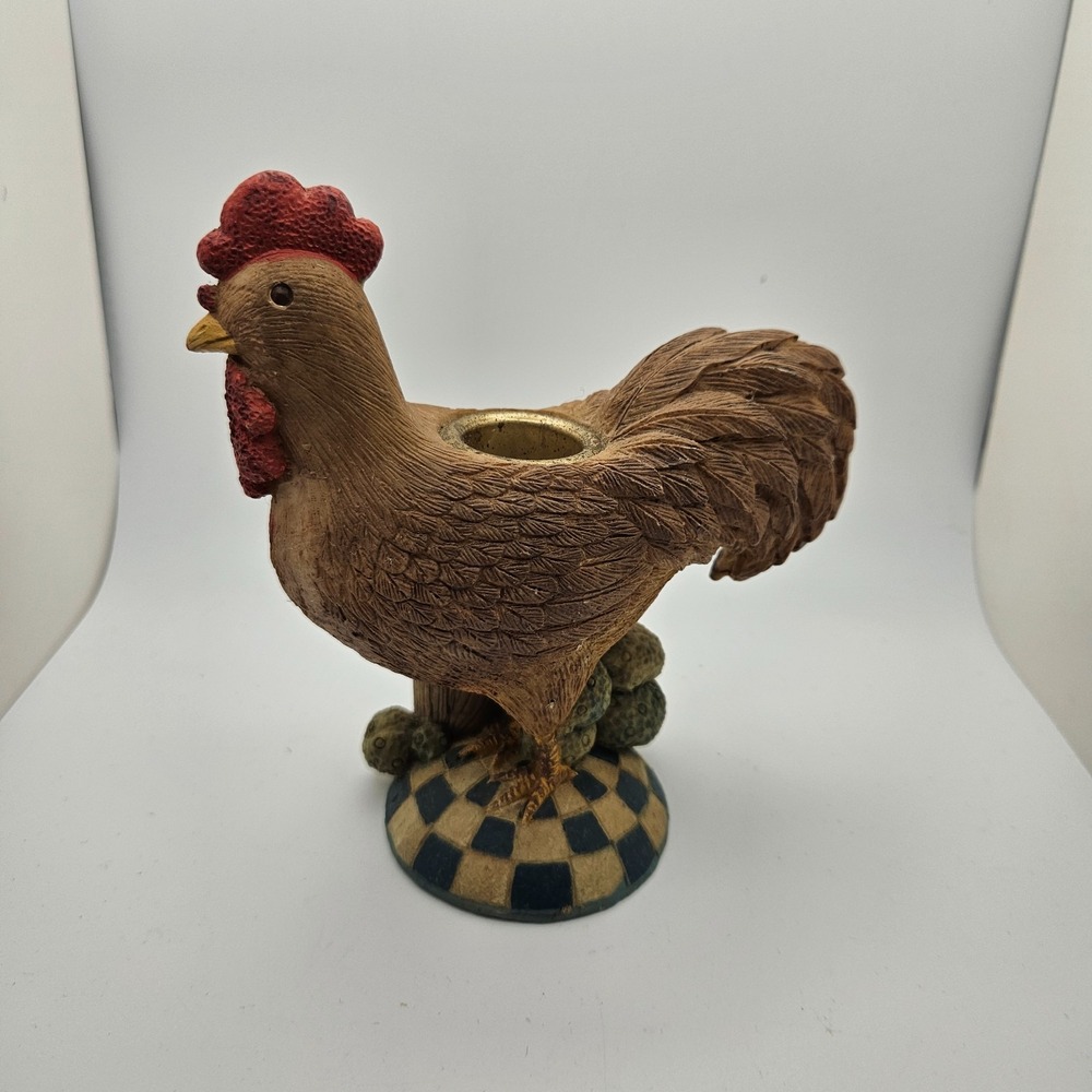 Rustic Rooster Candle Holder‎ Farmhouse Country Decor